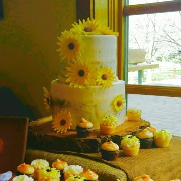 Sunflower theme Wedding Cake