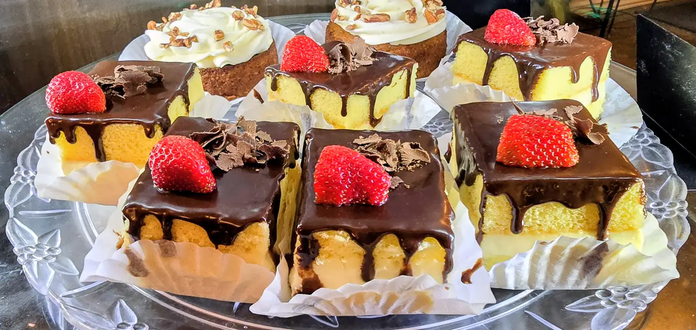 assorted desserts on a plate